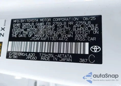 2026 Toyota Crown Platinum from USA, damaged, VIN JTDAFAAF1T3014472